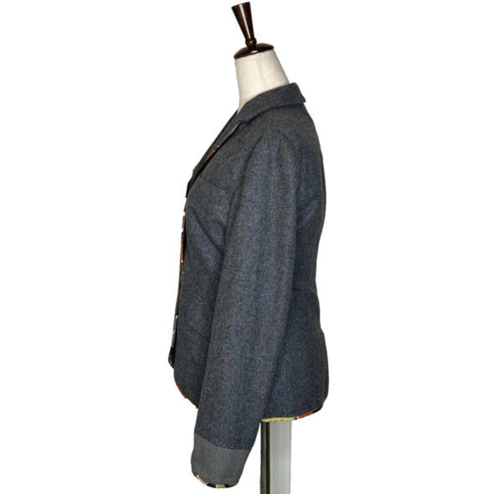 Piazza Sempione Gray Wool Herringbone Blazer Jacket Womens IT 42/US 6 Lined - Picture 3 of 9